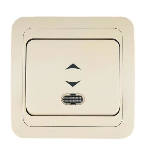 Выключатель проходной 1-кл. СП Mimoza 10А IP20 с подсветкой крем./крем. Makel 25025 детальная картинка