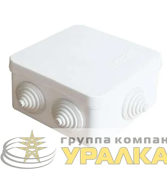 Коробка распределительная ОП 84х84х45мм IP54 7 выходов 3 гермоввода крышка защелкивающаяся бел. Epplast 120071