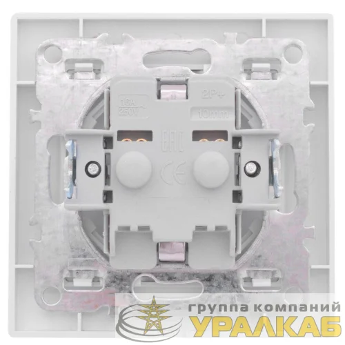Розетка 1-м СП Минск 16А IP20 с заземл. защ. шторки бел. Basic EKF ERR16-028-100 детальная картинка