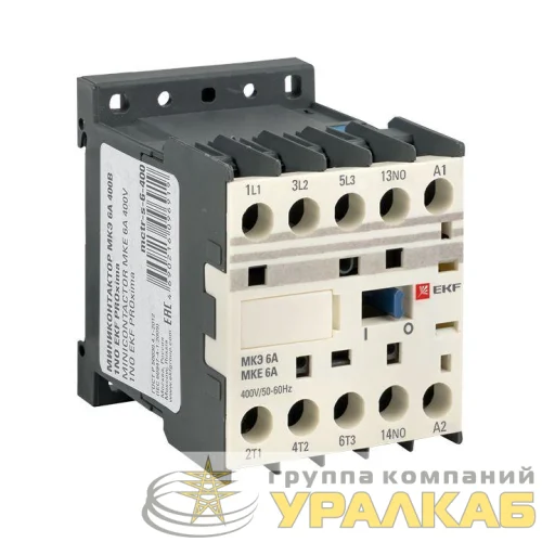 Мини-контактор МКЭ 6А кат. 400В AC 1НО PROxima EKF Mctr-s-6-400 детальная картинка