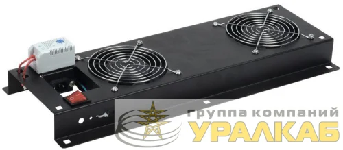 Панель вентиляторная с выключателем и термостатом 2 мод. черн. ITK FM05-22M детальная картинка