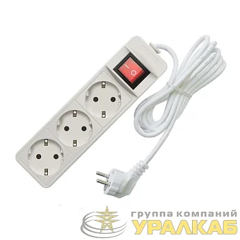 Удлинитель 3х5м с заземл. 16А IP20 3.5кВт ПВС с выкл. Союз 481S-8305