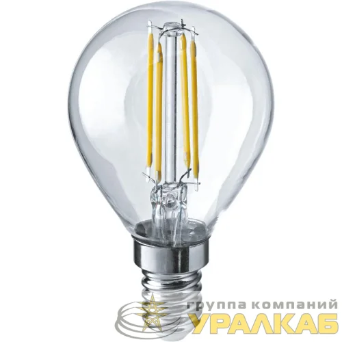 Лампа светодиодная филаментная 80 887 OLL-F-G45-08-230-4K-E14 8Вт шар прозрачная 4000К нейтр. бел. E14 800лм 220-240В ОНЛАЙТ 