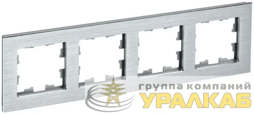 Рамка 4-м BRITE РУ-4-1-БрА металл алюм. IEK BR-M42-M-K47 детальная картинка