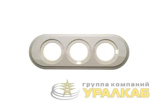 Рамка 3-м ретро пластик. сл. кость Bironi BF1-630-211 детальная картинка