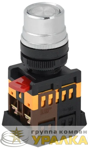 Кнопка ABLF-22 d22мм 1з+1р 240В неон прозр. IEK BBT10-ABLF-K08 детальная картинка