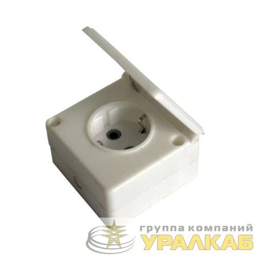 Розетка 1-м ОП 16А IP44 с заземл. бел. БЕЛТИЗ РА 16-005 детальная картинка