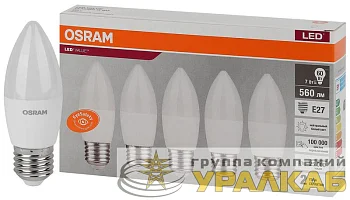 Лампа светодиодная LED Value LVCLB60 7SW/840 свеча матовая E27 230В 2х5 RU (уп.5шт) OSRAM 4058075578043