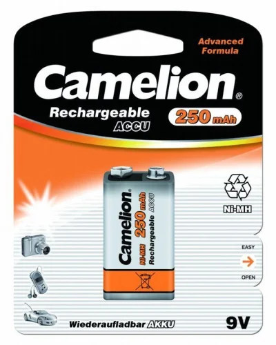Аккумулятор 6F22 NI-MN 250мА.ч BP-1 (блист.1шт) Camelion 5014 детальная картинка