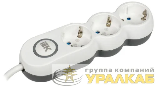 Удлинитель 3х5м с заземл. 16А IP20 Uno У03В 2P+PE 250В 3х1.5 IEK 
