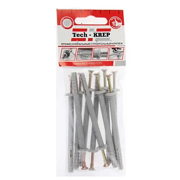 Дюбель-гвоздь 6х80 с грибовидной манжетой полипропилен (уп.10шт) пакет Tech-Krep 