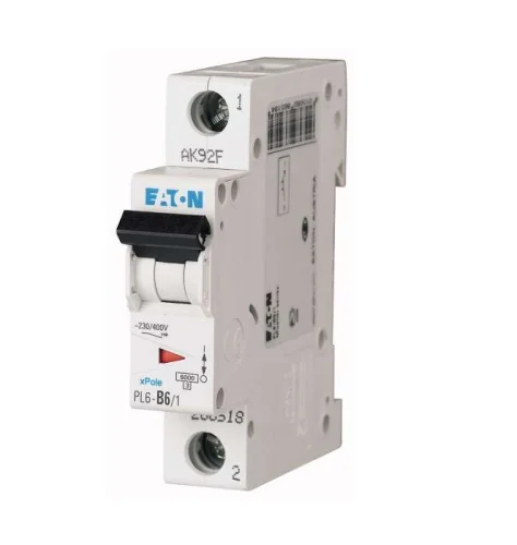 Выключатель автоматический модульный 1п C 6А 6кА PL6-C6/1 EATON 286530 детальная картинка