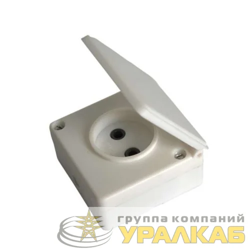 Розетка 1-м ОП 16А IP44 без заземл. бел. БЕЛТИЗ РА 16-004 детальная картинка