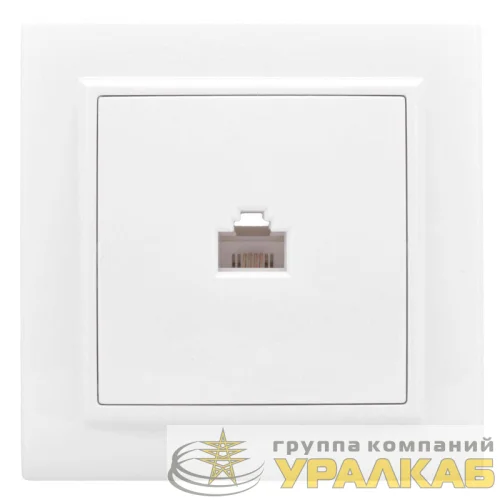 Розетка компьютерная 1-м СП Минск RJ45 бел. Basic EKF ERK01-035-10 детальная картинка