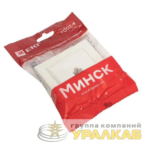 Розетка компьютерная 1-м СП Минск RJ45 бел. Basic EKF ERK01-035-10 детальная картинка