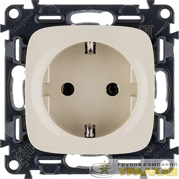 Розетка 1-м СП Valena Allure 16А IP2X 250В 2P+E безвинтов. клеммы с лицев. панелью механизм сл. кость Leg 