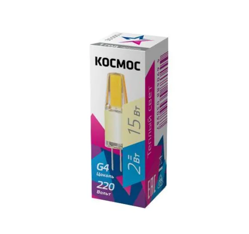Лампа светодиодная 2Вт G4 3000К 220В Космос 