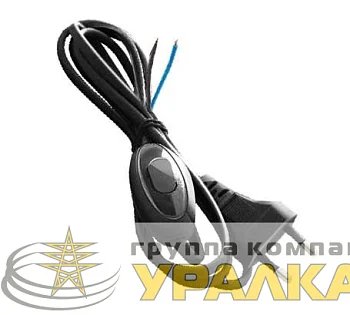 Шнур для бра ШВВП 2х0.75 с проходн. выкл. еврослот 1.7м черн. UNIVersal А1060 Ч