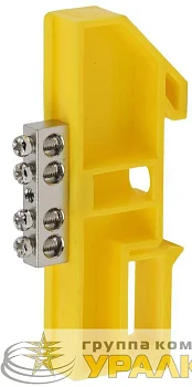 Шина PE "земля" на на DIN-изол. ШНИ-6х9-4 никелированная Д желт. NO-222-89-1 ЭРА 