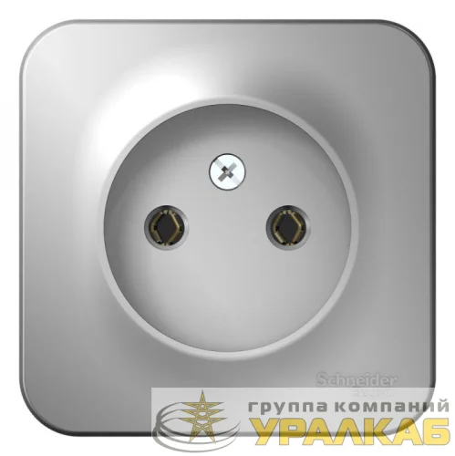 Розетка 1-м ОП Blanca 16А IP20 250В без заземл. без защ. шторок с изолир. пластиной алюм. SE BLNRA000113 детальная картинка