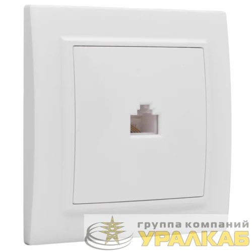 Розетка компьютерная 1-м СП Минск RJ45 бел. Basic EKF ERK01-035-10 детальная картинка