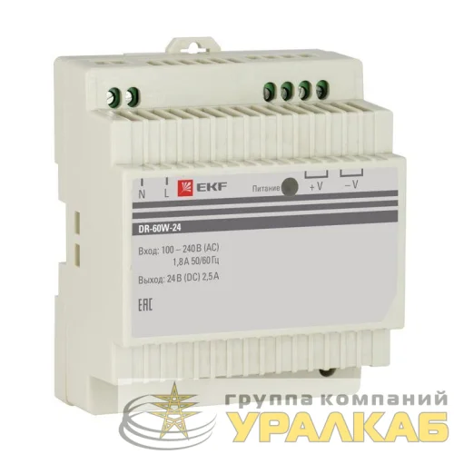 Блок питания 24В DR-60W-24 EKF dr-60w-24 детальная картинка