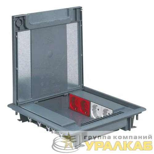 Коробка напольная 16мод. 50мм с крышкой под ковровое покрытие Leg 088070 детальная картинка