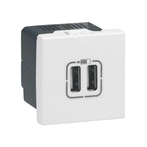 Розетка USB Mosaic 2мод. для зарядки бел. Leg 077594 детальная картинка