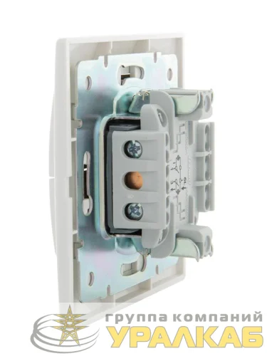 Выключатель 2-кл. СП Mira 10А IP20 с подсветкой с бел. вставкой бел. LEZARD 701-0202-112 детальная картинка