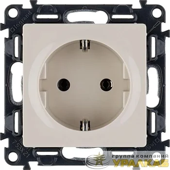 Розетка 1-м СП Valena Life 16А IP2X 250В 2P+E безвинтов. клеммы с лицев. панелью механизм сл. кость Leg 