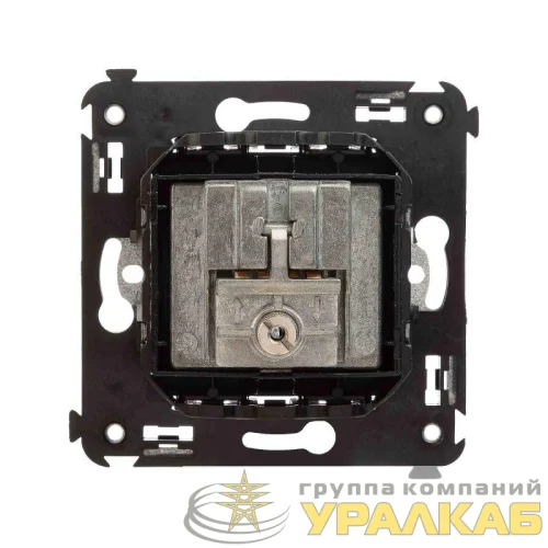 Розетка телевизионная TV/FM/SAT СП Avanti "Черный квадрат" DKC 4402533 детальная картинка