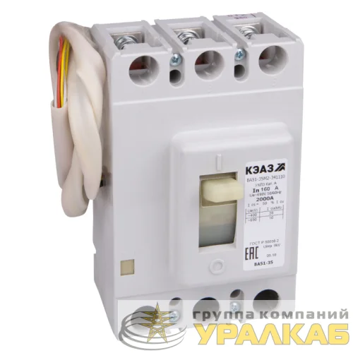 Выключатель автоматический 250А 1500Im ВА51-35М2-341810 УХЛ3 690В AC НР230AC/220DC КЭАЗ 