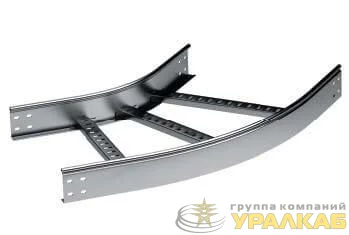 Угол горизонтальный 45град. 50х400 R-600 лонжерон 1.5мм в компл. с крепежн. элемент. и соед. пластинами гор. оцинк. DKC 