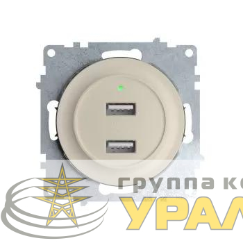 Розетка USB 2-м СП Florence 16А IP20 с подсветкой механизм беж. (1E10351301) OneKeyElectro 2260090