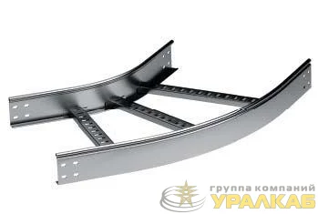 Угол горизонтальный 45град. 100х300 R-300 в компл. с крепежн. элемент. и соед. пластинами гор. оцинк. DKC 