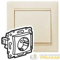 Розетка 1-м СП Valena 16А IP21 2P+E с заземл. защ. шторки немецк. стандарт механизм сл. кость (DIY-упак.) IEK 695613