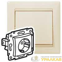 Розетка 1-м СП Valena 16А IP20 2P+E с заземл. немецк. стандарт механизм сл. кость (DIY-упак.) IEK 