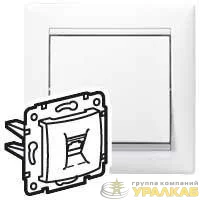 Розетка телефонная 1-м СП Valena RJ11 механизм бел. (DIY-упак.) IEK 694274
