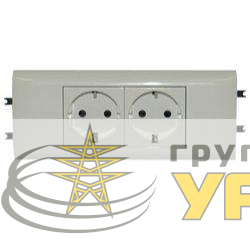 Розетка 2-м 4мод. Mosaic 16А IP40 2х2P+E с заземл. немецк. стандарт с суппортом безвинт. клеммы для кабель-канала DLP бел. Leg 077432