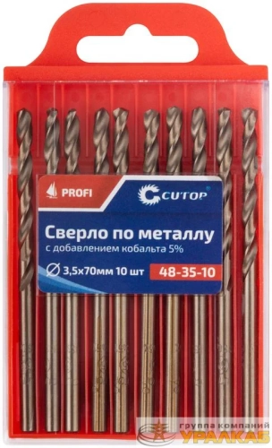 Набор сверл по металлу Profi 3.5х70мм с кобальтом 5проц. (уп.10шт) Cutop 