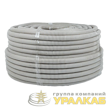 Труба гофрированная ПВХ d20мм с протяжкой сер. (уп.100м) Plast PROxima EKF tg-z-20