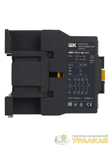 Контактор КМИ-11811 18А 230В/АС3 1НЗ IEK KKM11-018-230-01 детальная картинка