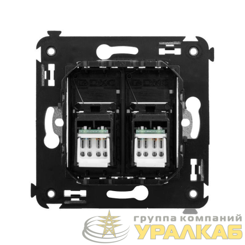 Розетка компьютерная 2-м СП Avanti "Черный матовый" RJ45 кат.5E DKC 4412464 детальная картинка
