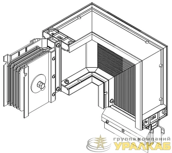 Секция Z-образ. прав. вниз 5000А Al 3L+N+PER IP55 тран. IEK LB-5000A4-35-F-ZRD