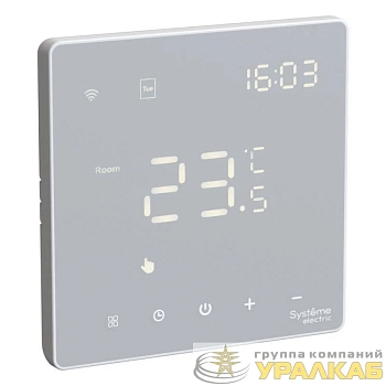 Термостат программируемый ArtGallery 16А с Wi-Fi для электрич. теплого пола моноблочный бел. SE GAL000138