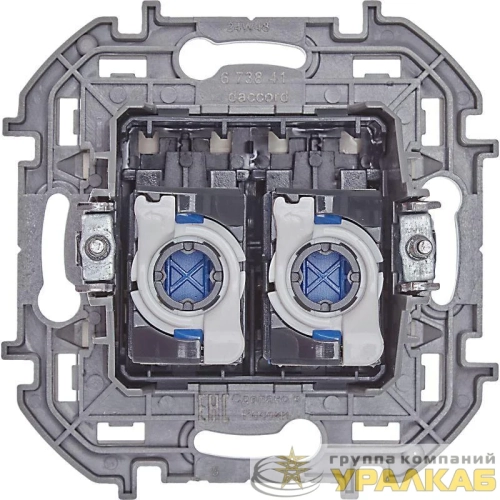 Розетка компьютерная 2-м Inspiria RJ45 кат.6 UTP механизм сл. кость IEK 