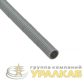 Труба гофрированная ПВХ легкая d25мм с протяжкой сер. (уп.50м) Ruvinil 12501