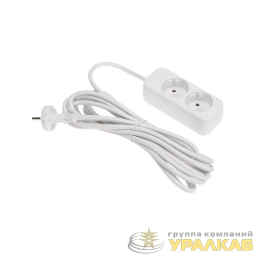 Удлинитель 2х5м без заземл. STANDARD 2х1кв.мм бел. Rexant 13-4002 детальная картинка