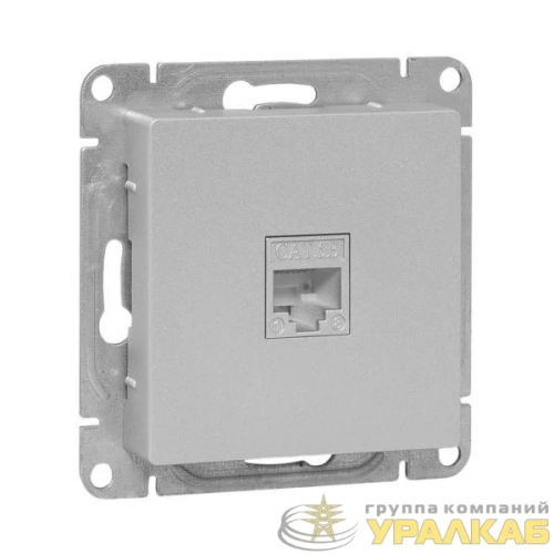 Розетка компьютерная 2-м СП Эпика RJ45 кат.5 механизм алюм. EKF 