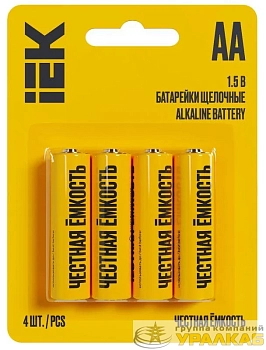 Элемент питания алкалиновый AA/LR6 Alkaline (блист.4шт) IEK ABT-LR06-OP-L04